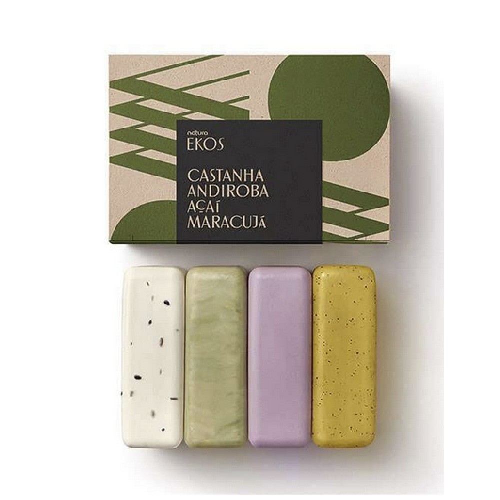 Jabones Ekos en barra Cremosos y exfoliantes Caja x 4 Jabones Ekos en barra Cremosos y exfoliantes Caja x 4